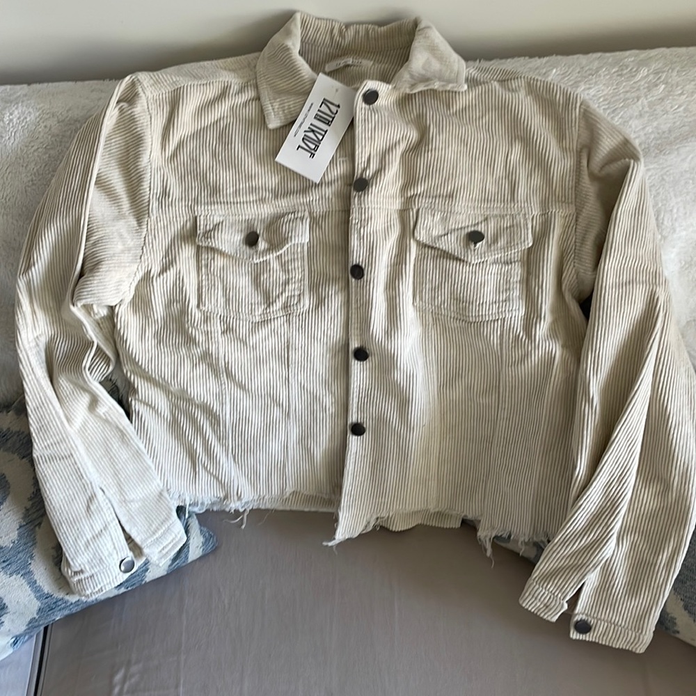 12th tribe brand creme corduroy jacket